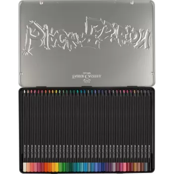 Creioane colorate 36 culori black edition cutie metal Faber-Castell-3