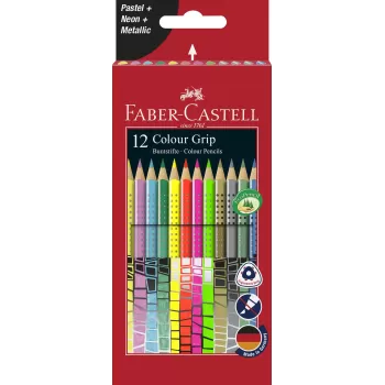 Creioane colorate 12 culori speciale grip Faber-Castell-1