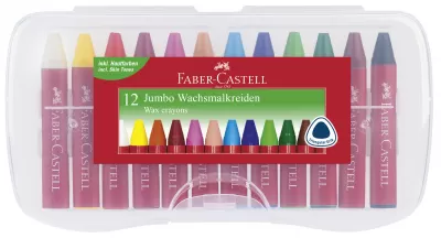 Creioane cerate 12 culori jumbo cutie plastic Faber-Castell-img