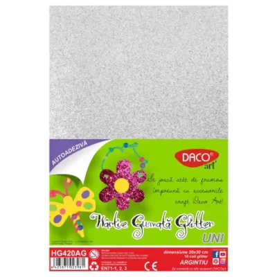 Hârtie gumată AA glitter HG420AG 20X30CM 10COLI  DACO-img