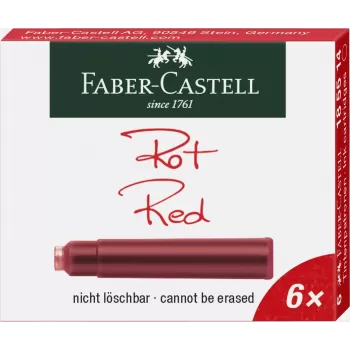 Cartuse cerneala mici rosii, 6 buc/cutie Faber-Castell-1