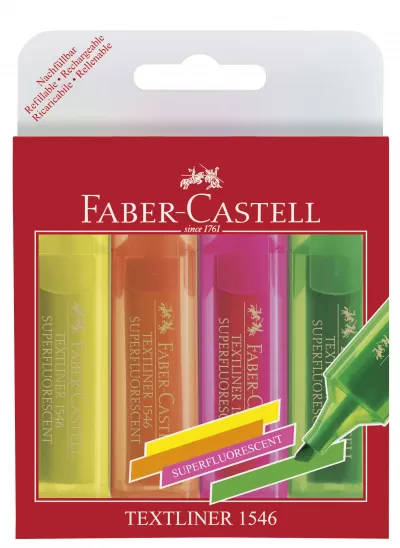 Textmarker set 4 superfluorescent 1546 Faber-Castell-img