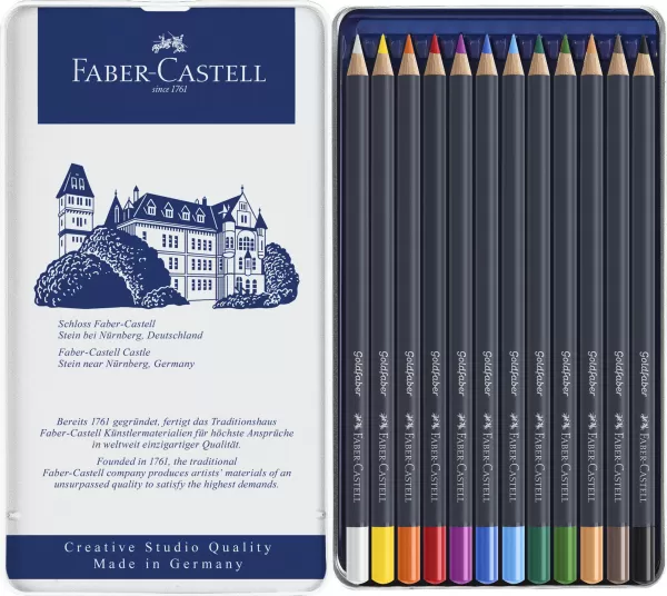 Creioane colorate 12 culori goldfaber cutie metal Faber-Castell-2-IMG-slider