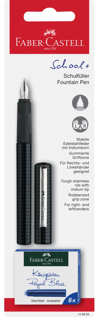 Blister stilou scolar carbon + 6 cartuse Faber-Castell-img