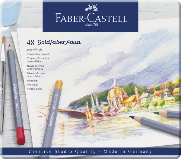 Creioane colorate aquarelle 48 culori goldfaber cut. Metal faber-1-IMG-slider