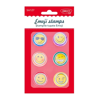 Stampila tusata Emoji, set 6 bucati, Daco SA127-img