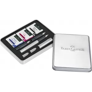 Set stilou caligrafic grip 2011 argintiu Faber-Castell-2-IMG-nav