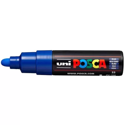 Posca marker UNI albastru, varf conic gros, 4.5-5.5 mm, PC-7M-img