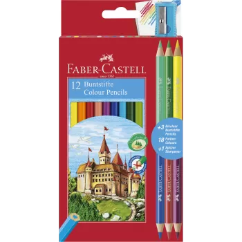 Creioane colorate 12+3 culori eco Faber-Castell-1