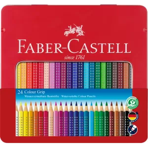 Creioane colorate 24 culori cutie metal grip 2001 Faber-Castell-1-IMG-nav