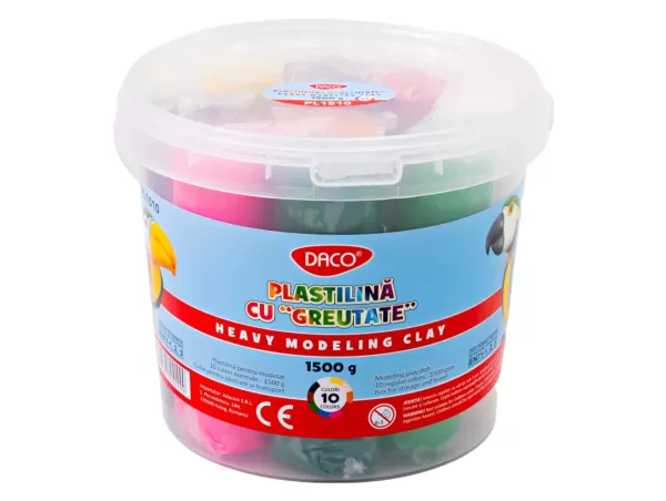 Plastilina 10 culori Cu Greutate, 1500g Daco PL1510-1-IMG-slider