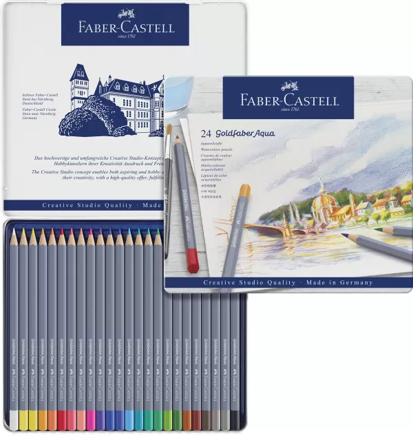 Creioane colorate aquarelle 24 culori goldfaber cut. Metal faber-3-IMG-slider