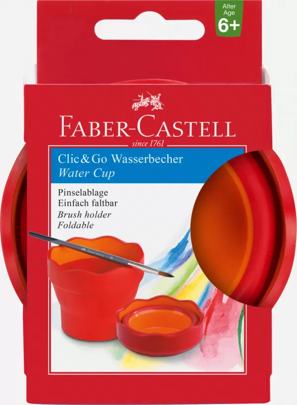 Pahar pictura pliabil, Clik&Go rosu, Faber-Castell-4-IMG-slider