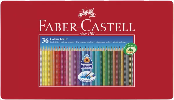 Creioane colorate 36 culori cutie metal grip 2001 Faber-Castell-1-IMG-slider