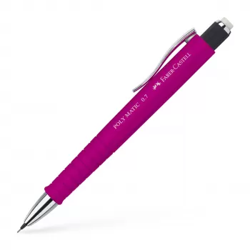 Creion mecanic 0.7mm poly matic roz Faber-Castell-2