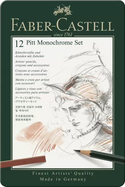 Set pitt monochrome 12 buc nou Faber-Castell-img