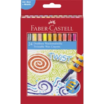 Creioane cerate retractabile 24 culori Faber-Castell-1