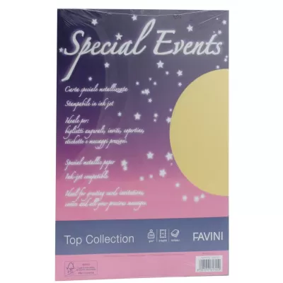 Carton metalizat auriu 250g/mp A4 10 coli SPECIAL EVENTS FAVINI-img