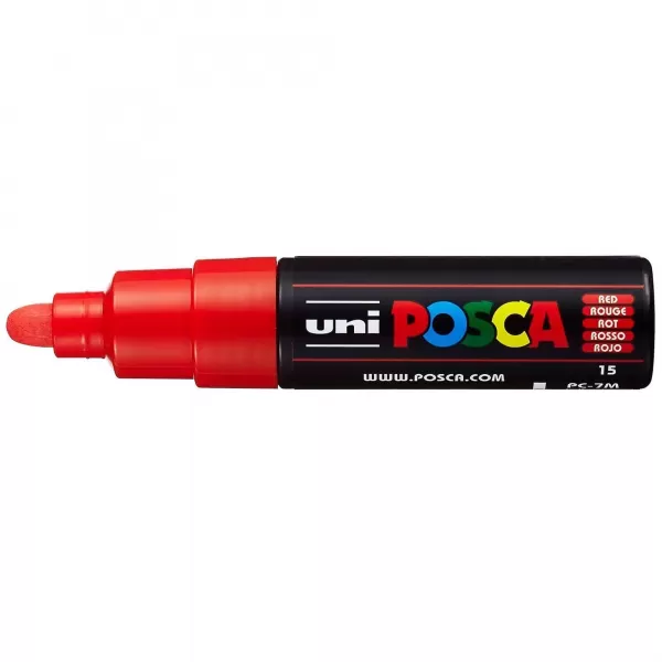 Posca marker UNI rosu, varf conic gros, 4.5-5.5 mm, PC-7M-1-IMG-slider