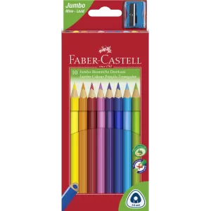 Creioane colorate jumbo 10 culori + ascutitoare Faber-Castell-1-IMG-nav