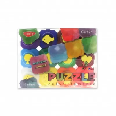 Culori tempera 12 culori Puzzle DACO-img