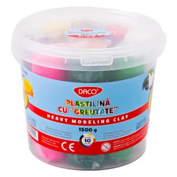 Plastilina 10 culori Cu Greutate, 1500g Daco PL1510-1