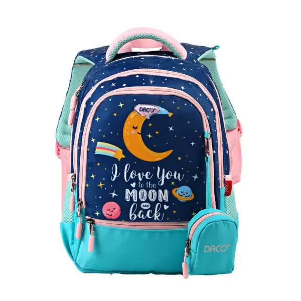 Ghiozdan fete clasa 0, imprimeu Love you to the Moon and Back, 38 cm Daco GH3003-1-IMG-slider