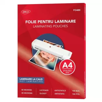 Folii Laminare A4, 80 microni, 100 coli/top Daco-1