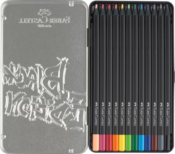 Creioane colorate 12 culori black edition cutie metal Faber-Castell-5-IMG-slider