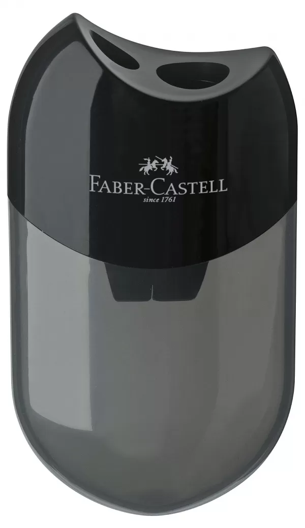 Ascutitoare plastic dubla cu container neagra Faber-Castell-1-IMG-slider