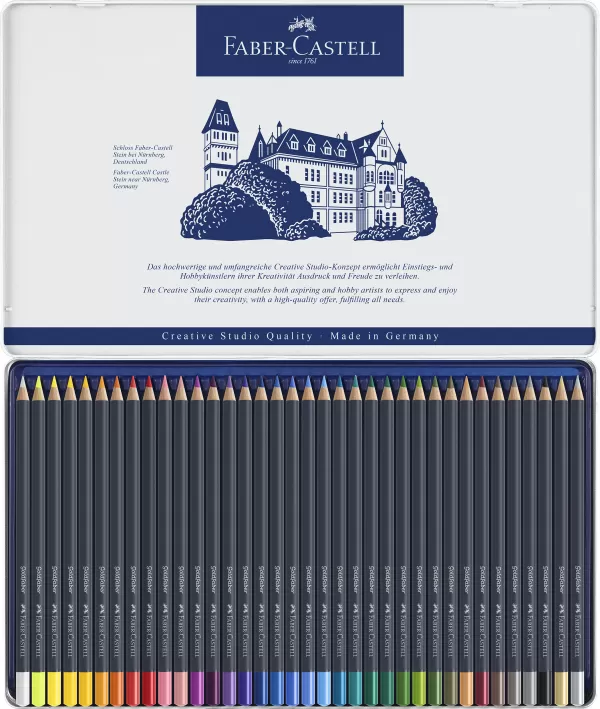 Creioane colorate 36 culori goldfaber cutie metal Faber-Castell-2-IMG-slider