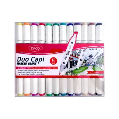 Marker grafic set 12 DUO CAPI Daco MK612-img