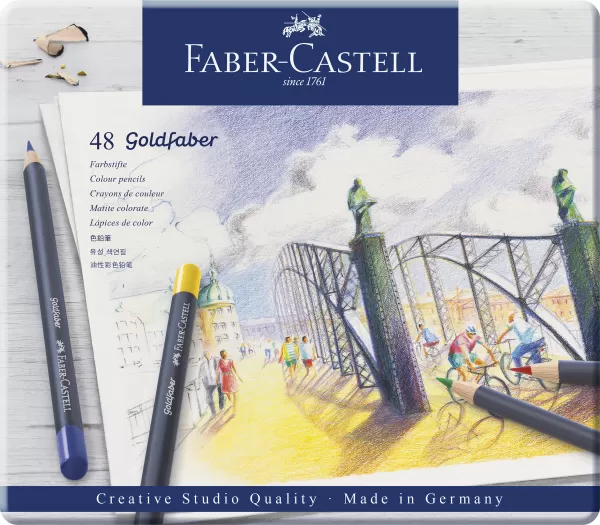 Creioane colorate 48 culori goldfaber cutie metal Faber-Castell-1-IMG-slider